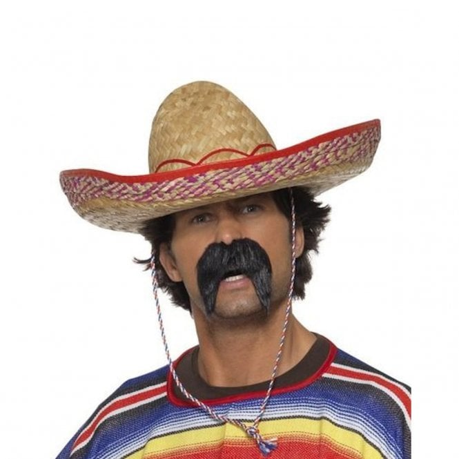 1 x Adult Mexican Sombrero + 1 x Gringo Tash (2-Piece)