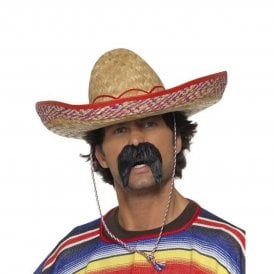 1 x Adult Mexican Sombrero + 1 x Gringo Tash (2-Piece)