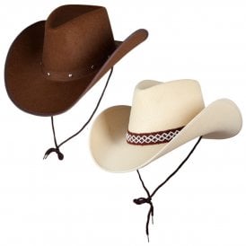 1 x DARK BROWN Texan Cowboy Hat + 1 x CLASSIC SAND Texan Cowboy Hat