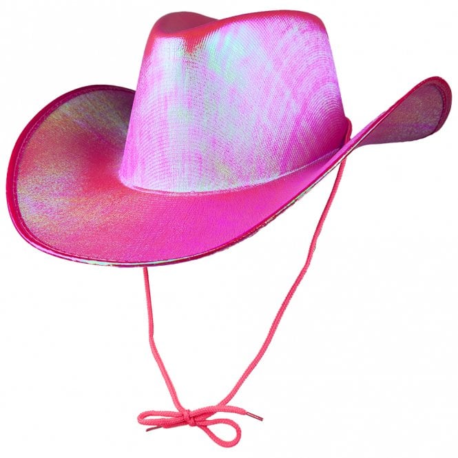 1 x *NEW* HOT PINK IRIDESCENT Texan Cowgirl Hat 