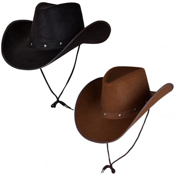 1 X Texan Cowboy Black Hat + 1 x Texan Cowboy DARK BROWN Hat 
