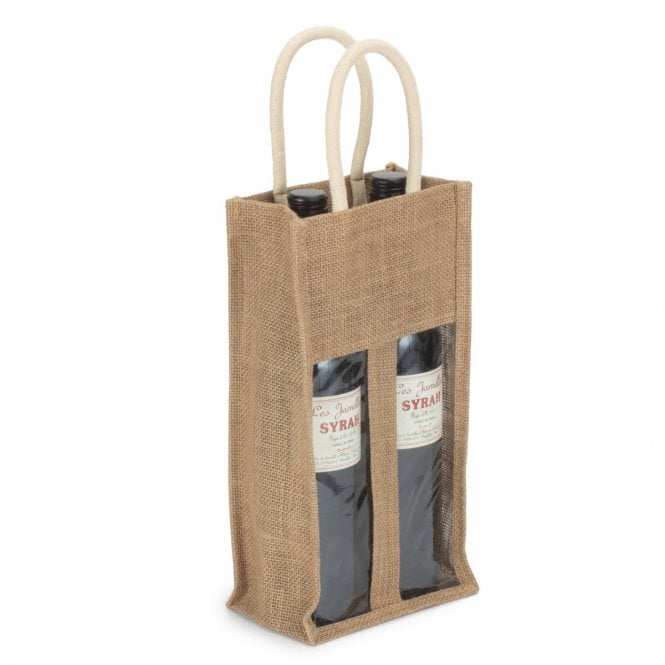 2 Wine Bottle Jute Bag