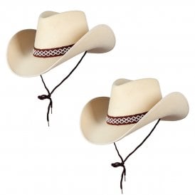 2 x Texan Cowboy Classic Sand Hat