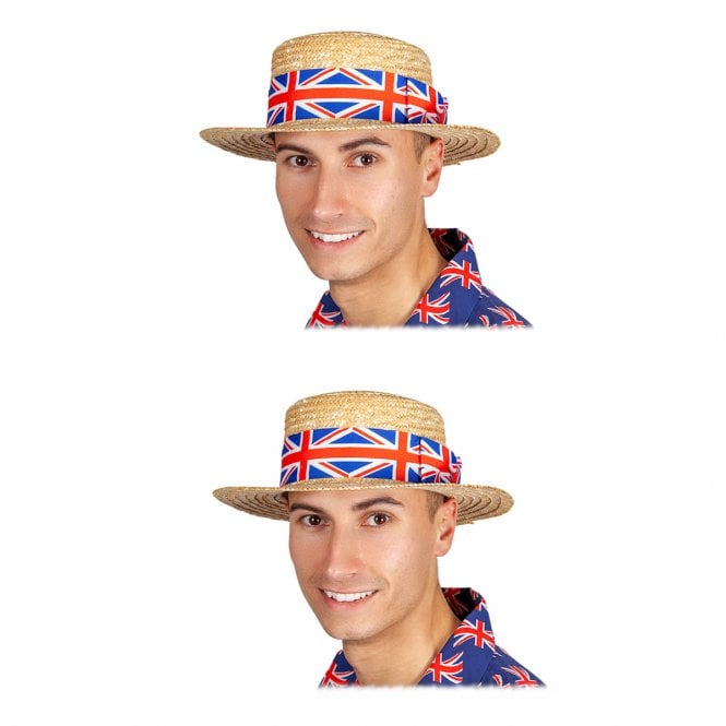 2 x Great Britain Classic Straw Boater