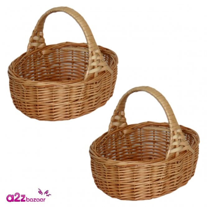 2 x Kids Wicker Basket (L x W x H) 21 x 16 x 8cm