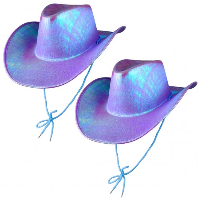 2 x LAVENDER IRIDESCENT Texan Cowgirl Hat 