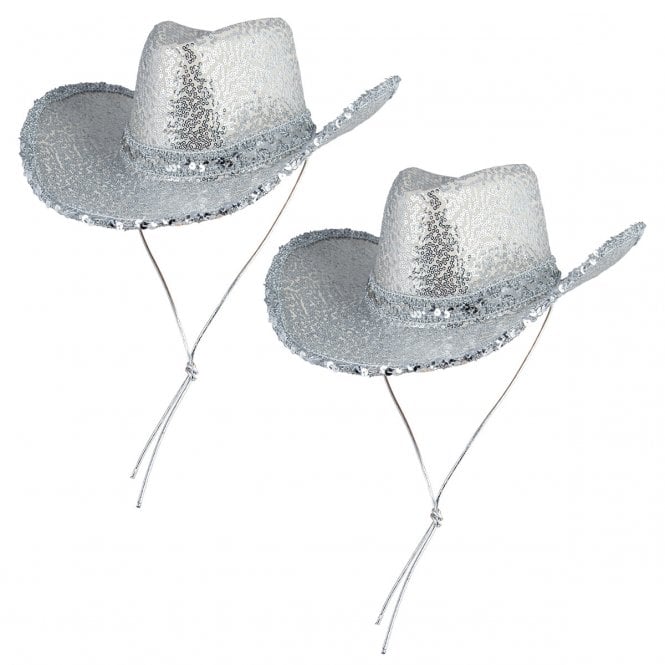 2 X SILVER with Sequins - Texan Cowgirl Hats