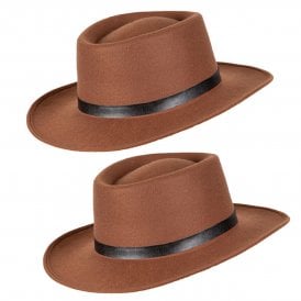2 x Western Gunslinger Hat 