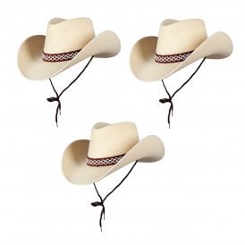 3 X Texan Cowboy Classic Sand Hat