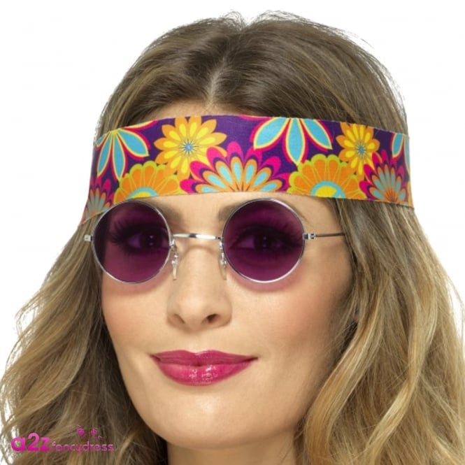 3 x Hippie Specs (Purple) - Adult Accessory