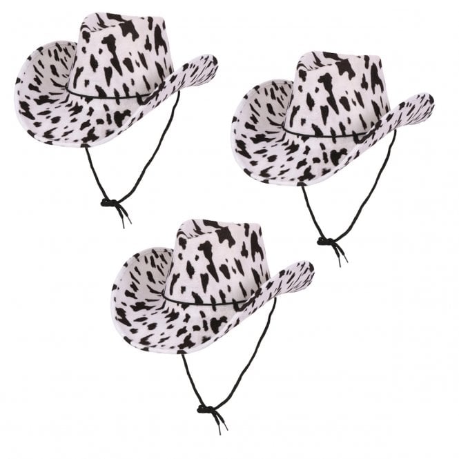 3 x COWPRINT - Texan Cowboy Hats