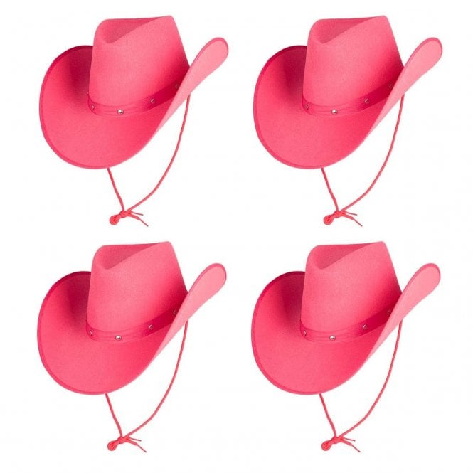4 X PINK - Texan Cowboy Hats