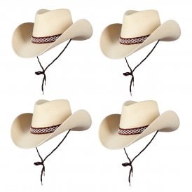 4 x Texan Cowboy Classic Sand Hat