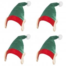 4 X Elf Hat - Adult Accessory Set