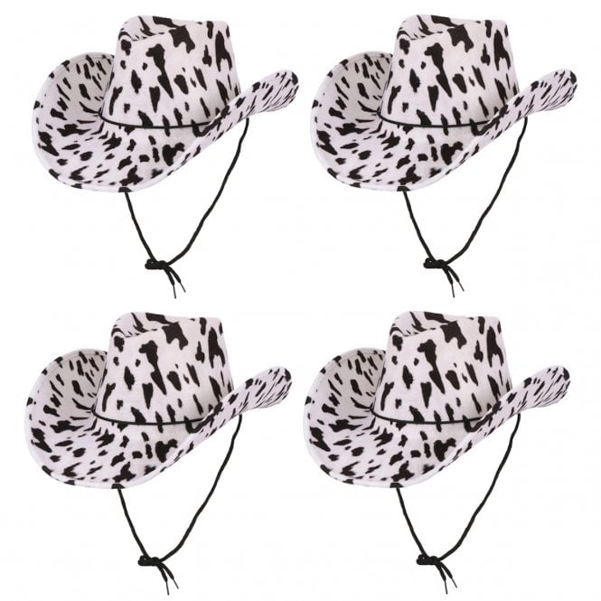 4 x COWPRINT - Texan Cowboy Hats