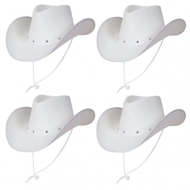 4 X WHITE - Texan Cowboy Hats