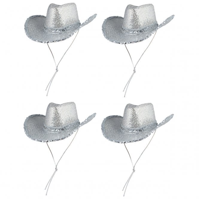 4 X SILVER with Sequins - Texan Cowgirl Hats