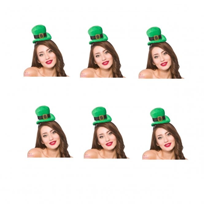 6 x Adult Deluxe Mini St Patricks Hats