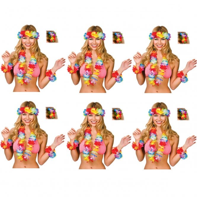 6 x Aloha 4pc Set + Multi-colour Hairclip
