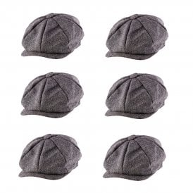 6 x Peaky Herringbone Flat Caps - Adullt Accessory Set
