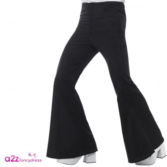 60s Flared Trousers (Black) - Adult Mens Costume