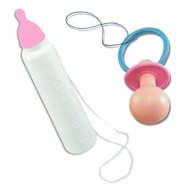 Adult 1 x Jumbo Dummy + 1 x PINK Bottle