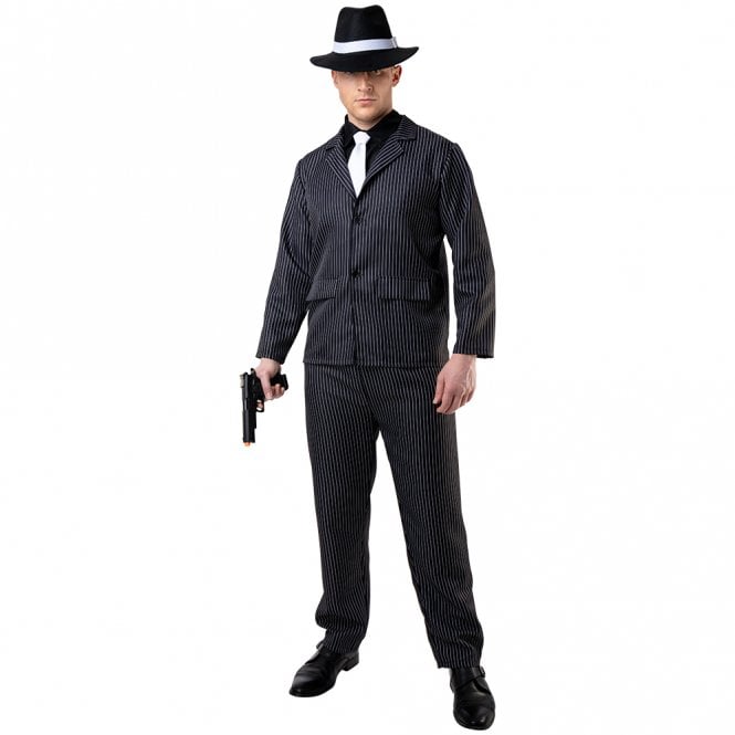 Adult 1920's Gangster + Fedora Gangster Hat