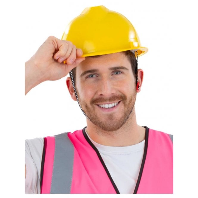 Adult Adjustable Yellow Builders Helmet