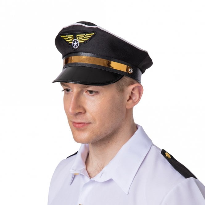 Adult Airline Pilot Black Hat