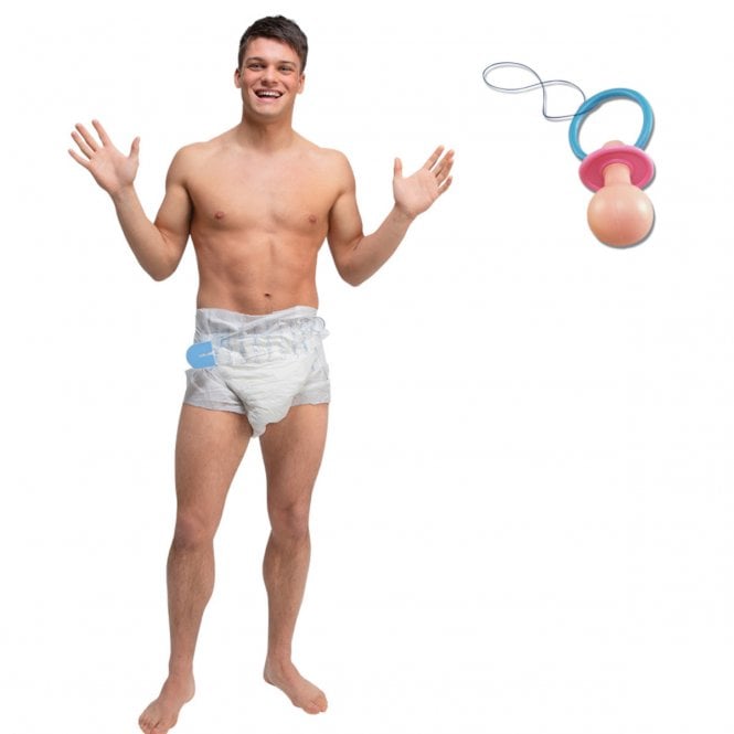 Adult Big Baby Nappy & Pin + Jumbo Dummy