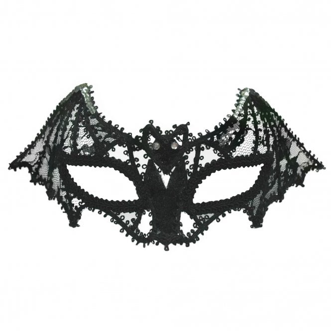 Adult Black Lace Bat Mask - Halloween Accessory