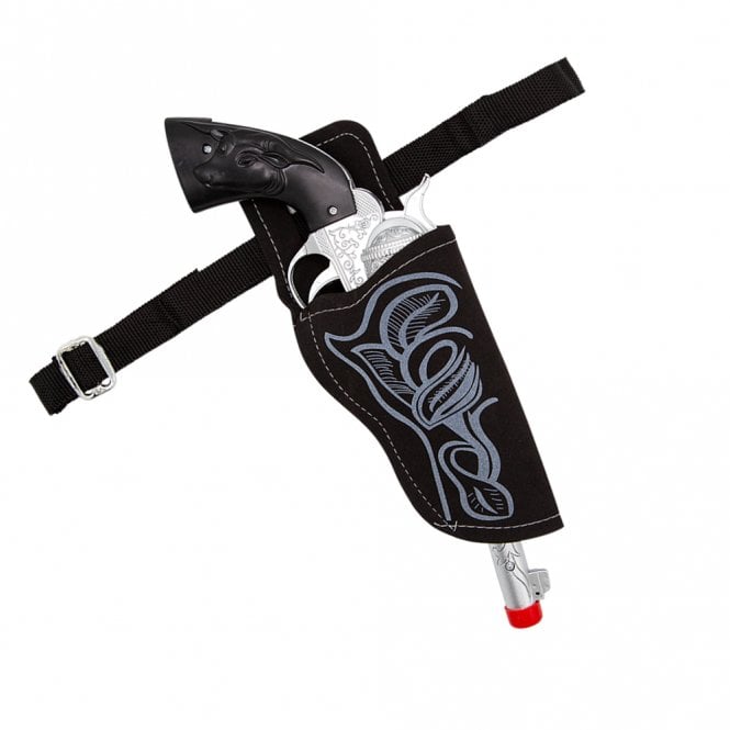 Adult BLACK Plastic Cowboy Gun & Holster 