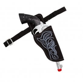 Adult BLACK Plastic Cowboy Gun & Holster 