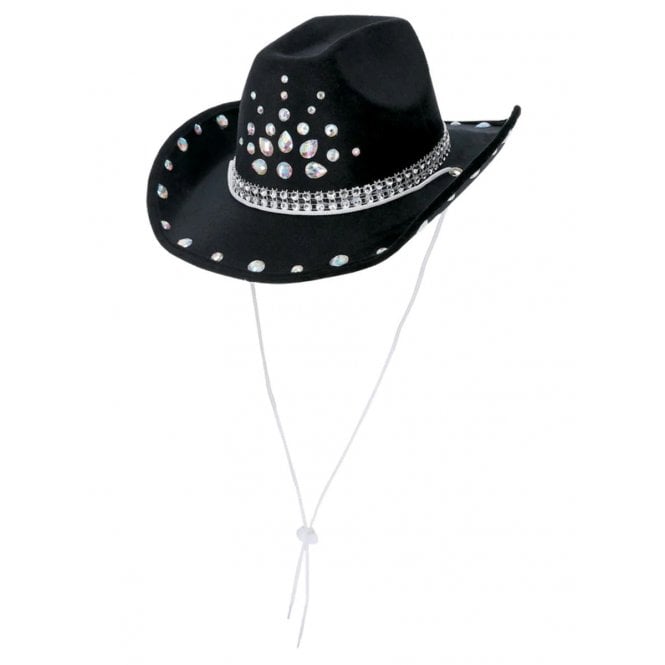 Adult Black Rhinestone Cowboy Hat 