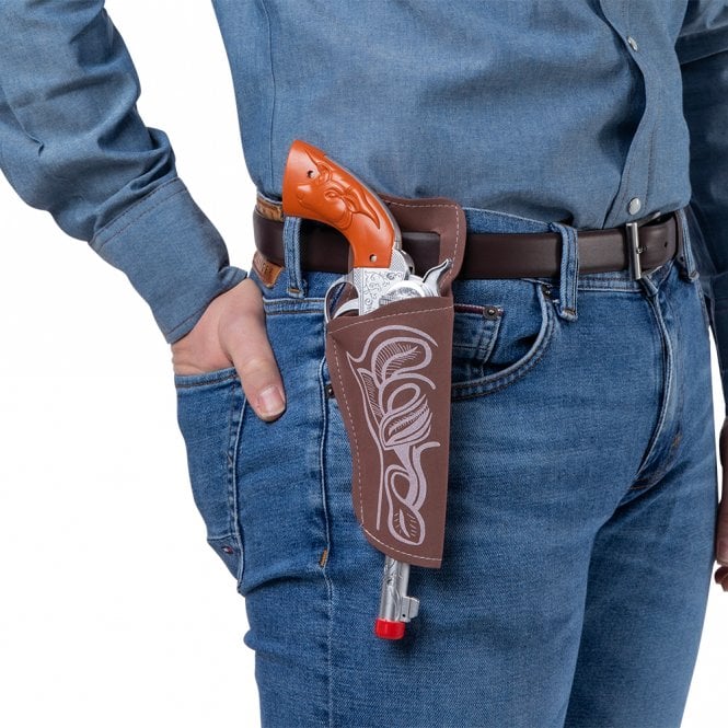 Adult BROWN Plastic Cowboy Gun & Holster 