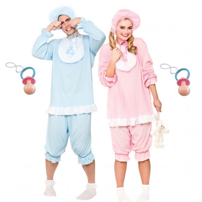 Adult Cute Baby Girl (Pink) + Big Cry Baby (Blue) + 2 x Jumbo Dummies