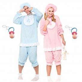Adult Cute Baby Girl (Pink) + Big Cry Baby (Blue) + 2 x Jumbo Dummies