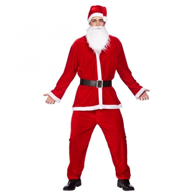 Adult Deluxe Velour 5-Piece Santa Suit 