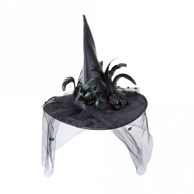 Adult Deluxe Witch Hat with Feathers