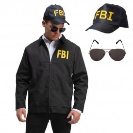 Adult FBI Jacket + FBI Cap + Aviator Sunglasses