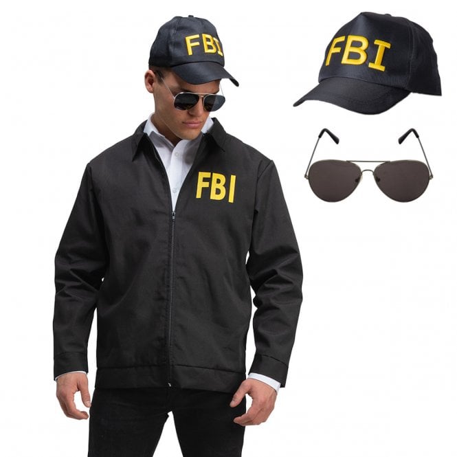 Adult FBI Jacket + FBI Cap + Aviator Sunglasses