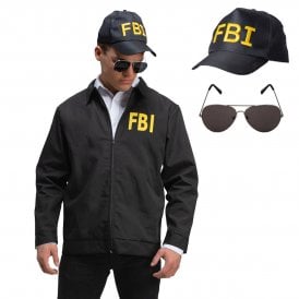 Adult FBI Jacket + FBI Cap + Aviator Sunglasses