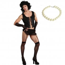 Adult Funny Rock Guy Costume + Faux Pearl Necklace