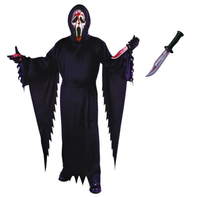 Ghost Face® Bleeding Costume (Adult Std) + Bloody Blade