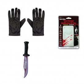 Adult Ghost Face® Bloody Blade + Voice Changer + Black Gloves