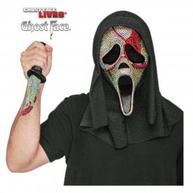 Adult Ghost Face® Bloody Bling Mask & Knife SET