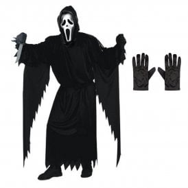 Adult Ghost Face® CLASSIC STD Costume + Black Gloves