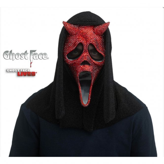 Adult Ghost Face® Devil BLING Mask with Hood