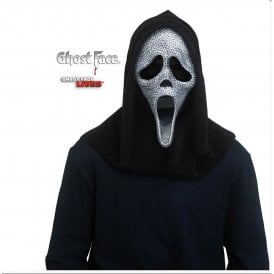 Adult Ghost Face® Lives Deluxe CRYSTAL Bling Mask with Hood