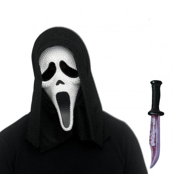 Adult Ghost Face® PEARL Mask + Bloody Blade